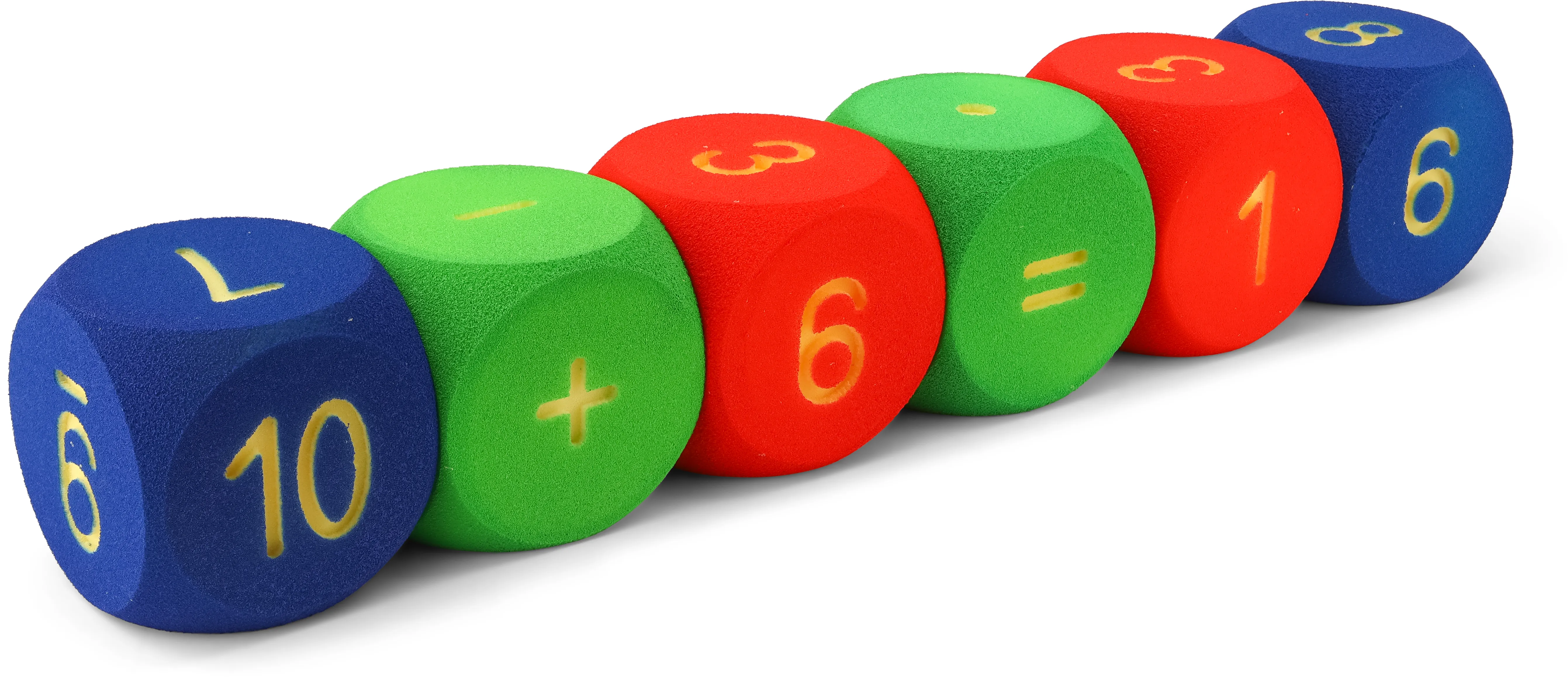 Volley® foam cube featuring numbers and math symbols