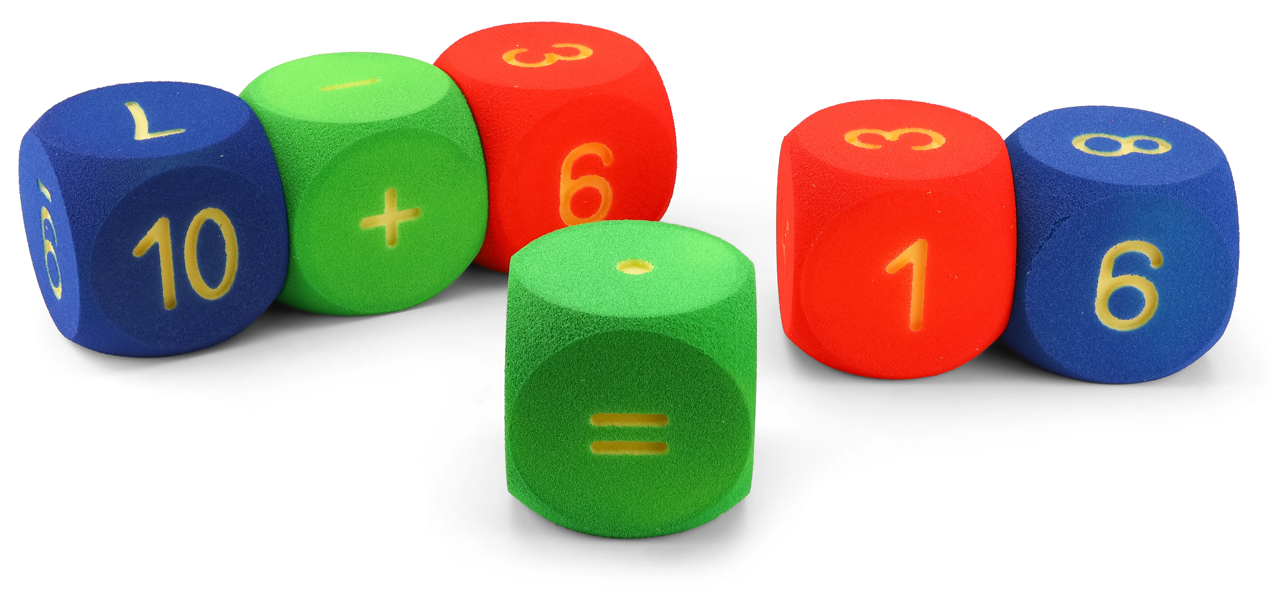 Volley® foam cube featuring numbers and math symbols