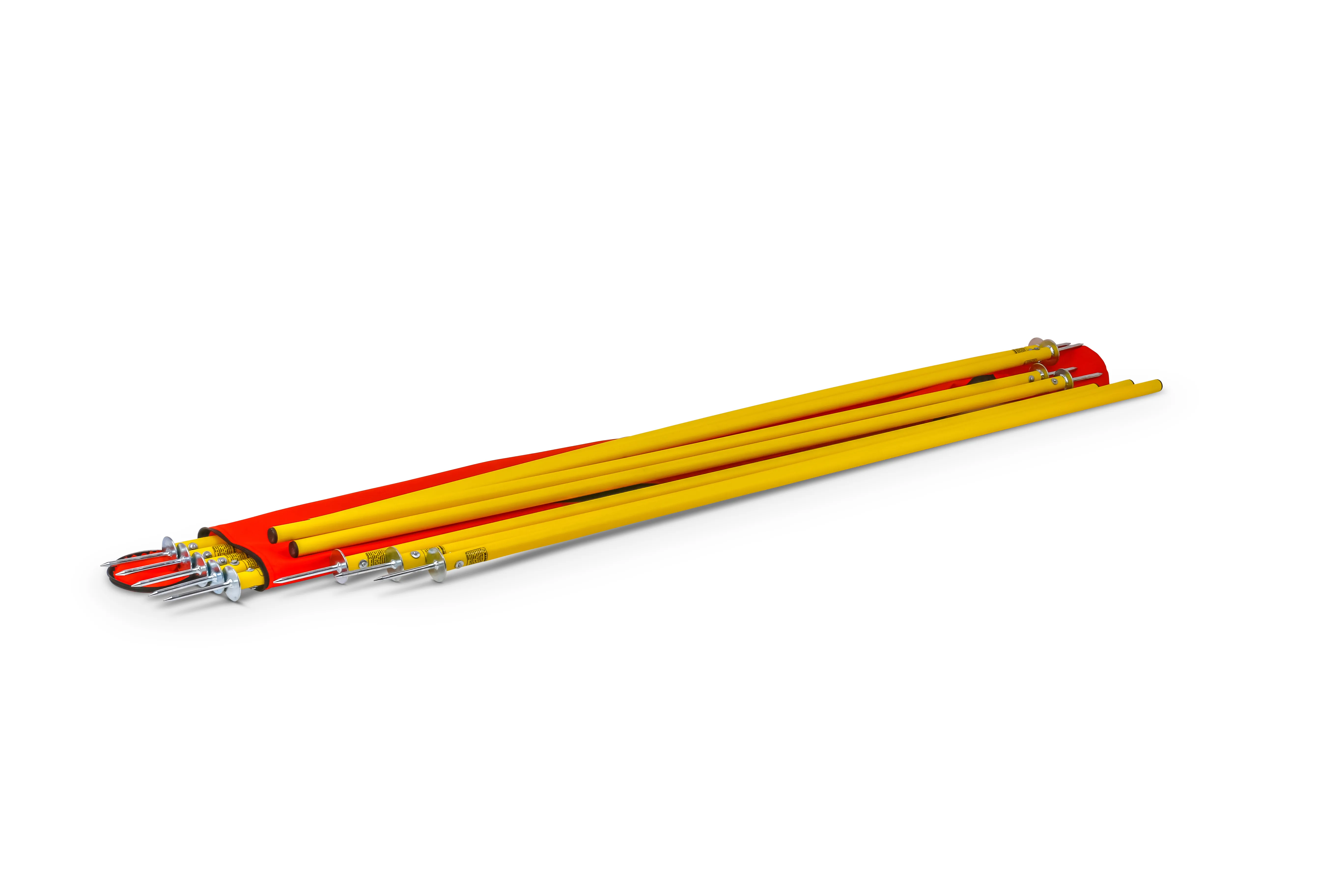 Twelve Slalom Poles with Spikes in Robust Bag