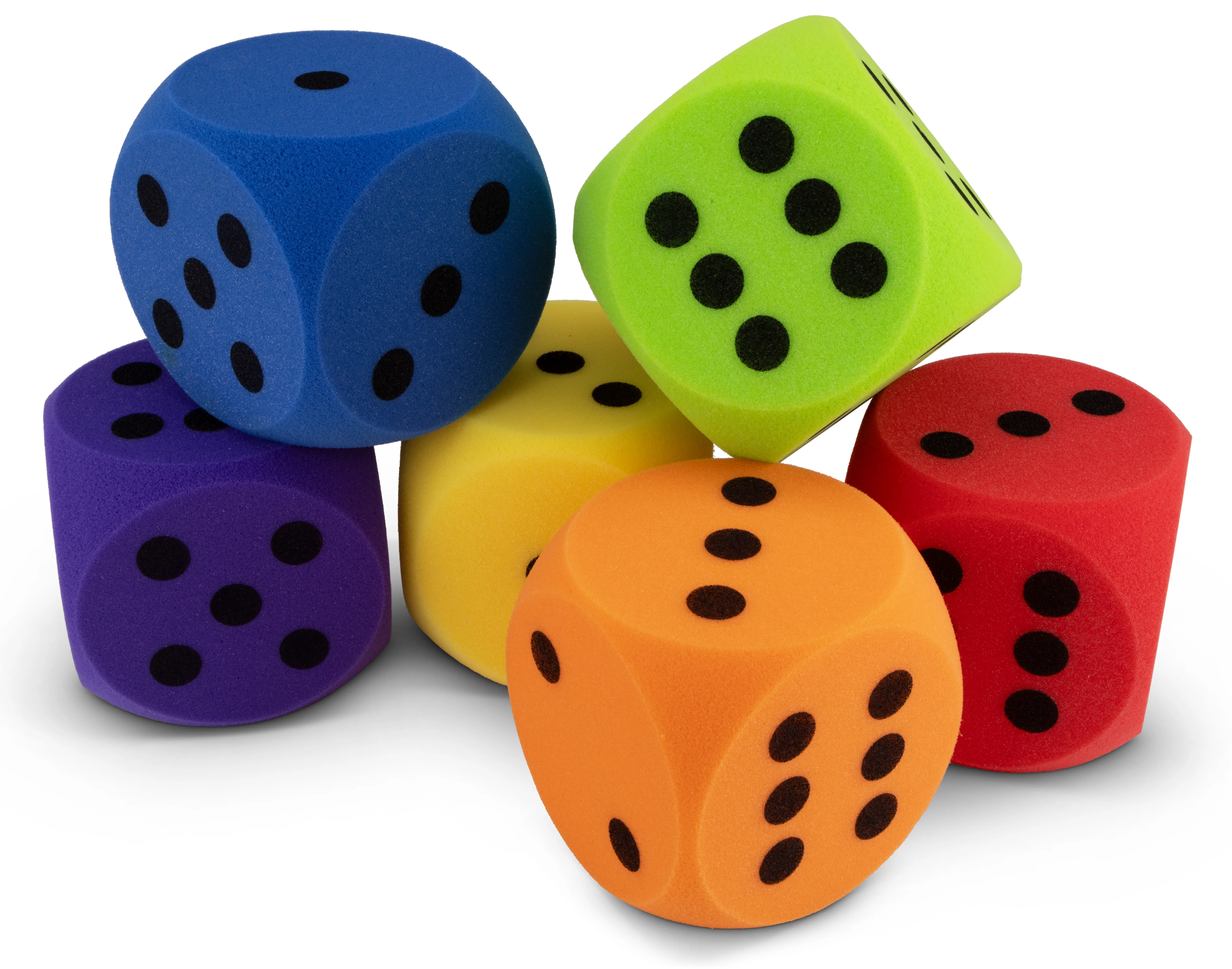 Volley® foam dice with black dots