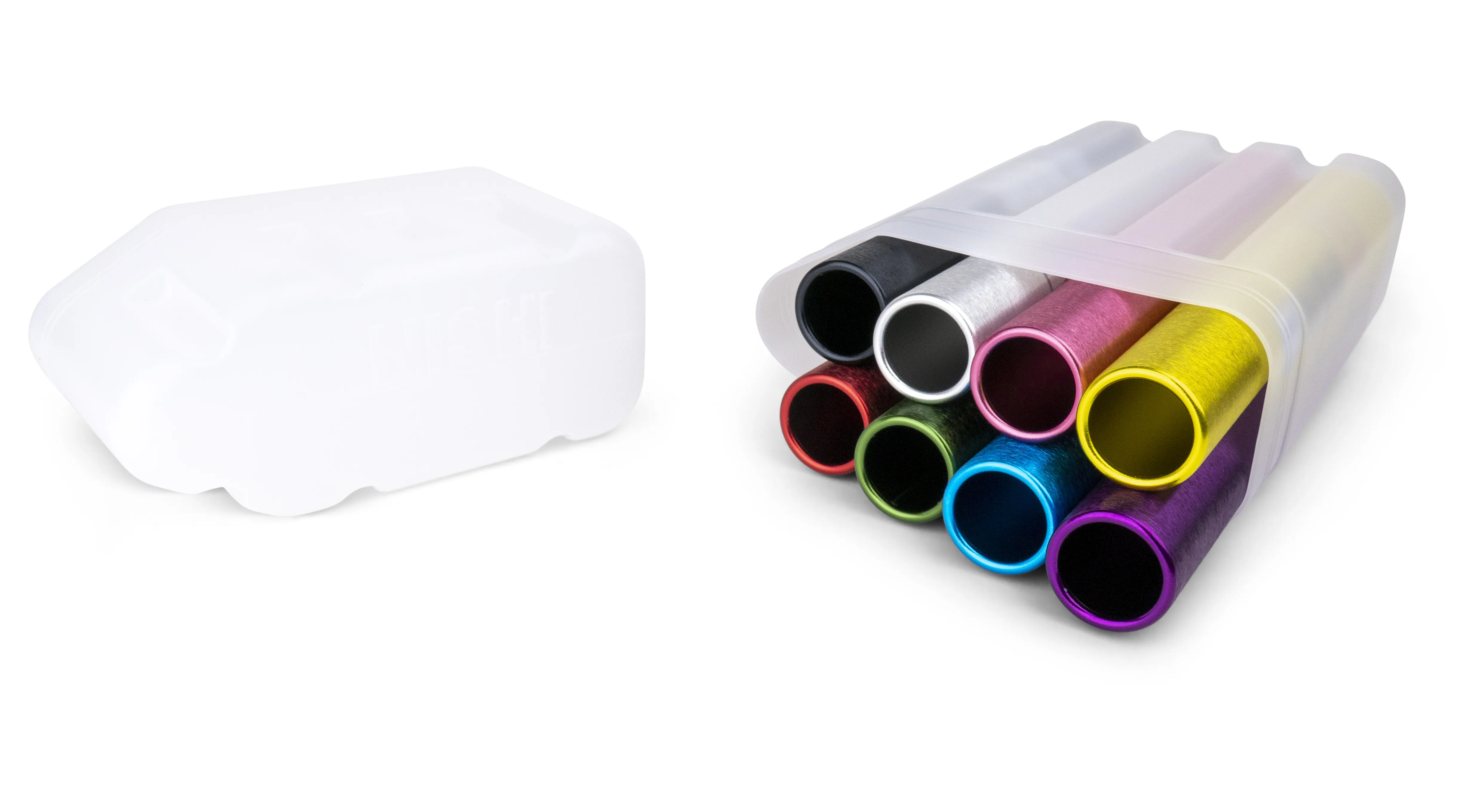 Nishi Eight Relay Batons with Ergonomically-Shaped Container