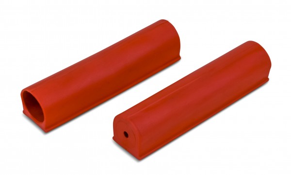 Pair of red End Caps for Competition Crossbars