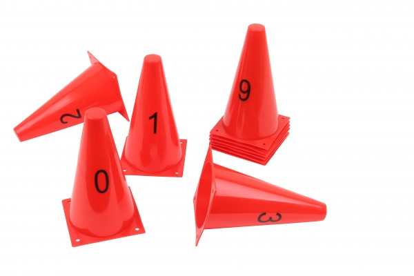 Numbered Cones from 0 to 9 - 23 cm